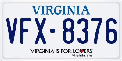 VA license plate VFX8376