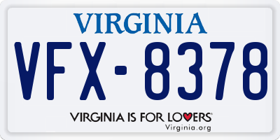 VA license plate VFX8378