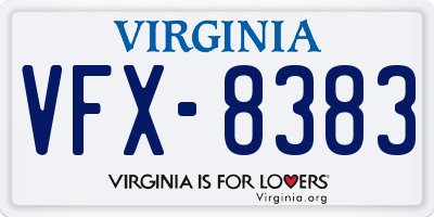 VA license plate VFX8383