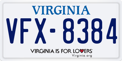 VA license plate VFX8384