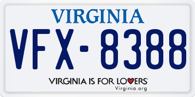 VA license plate VFX8388