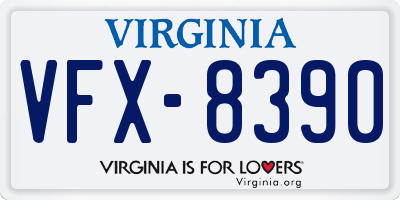 VA license plate VFX8390