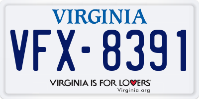VA license plate VFX8391