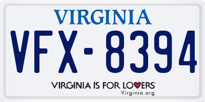 VA license plate VFX8394