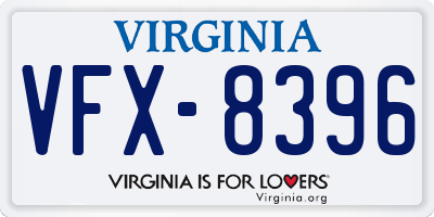 VA license plate VFX8396