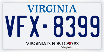 VA license plate VFX8399