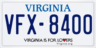 VA license plate VFX8400