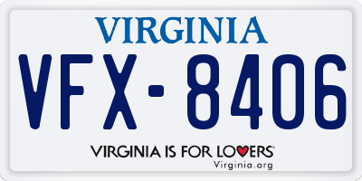VA license plate VFX8406