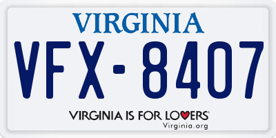 VA license plate VFX8407