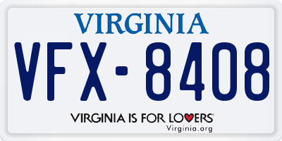 VA license plate VFX8408