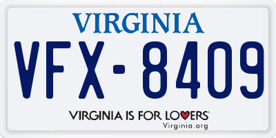 VA license plate VFX8409
