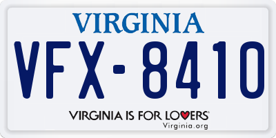 VA license plate VFX8410