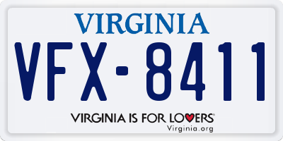 VA license plate VFX8411