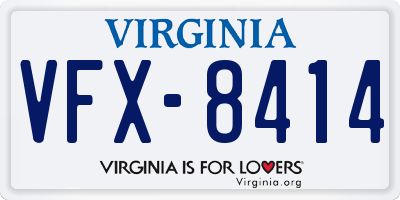 VA license plate VFX8414