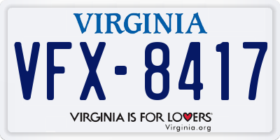 VA license plate VFX8417