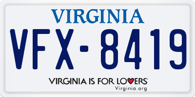 VA license plate VFX8419