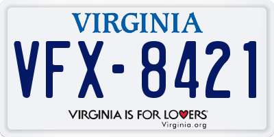 VA license plate VFX8421