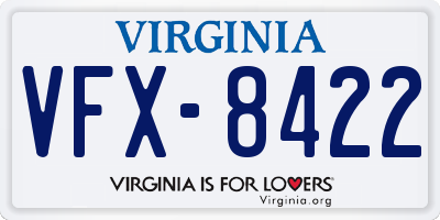 VA license plate VFX8422