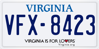 VA license plate VFX8423
