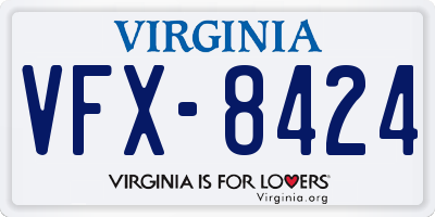VA license plate VFX8424