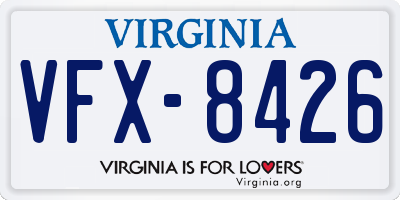 VA license plate VFX8426