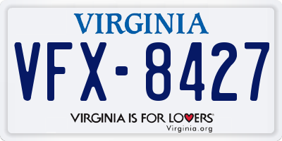 VA license plate VFX8427