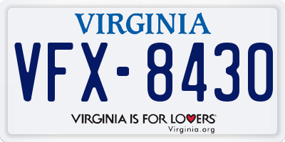 VA license plate VFX8430