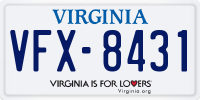 VA license plate VFX8431