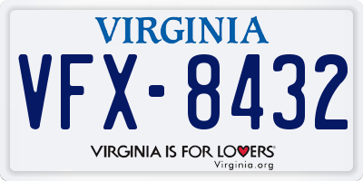 VA license plate VFX8432
