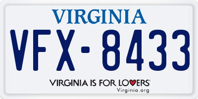 VA license plate VFX8433