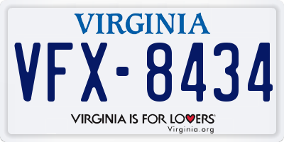 VA license plate VFX8434