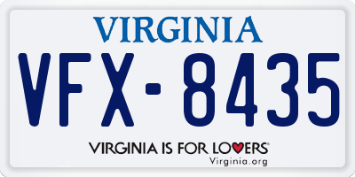 VA license plate VFX8435