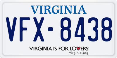 VA license plate VFX8438