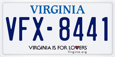 VA license plate VFX8441