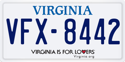 VA license plate VFX8442