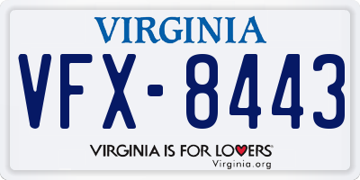 VA license plate VFX8443