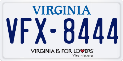 VA license plate VFX8444
