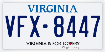 VA license plate VFX8447