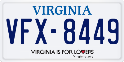VA license plate VFX8449