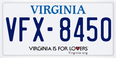 VA license plate VFX8450
