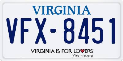 VA license plate VFX8451