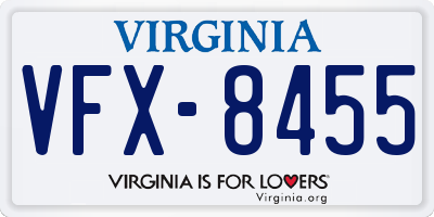 VA license plate VFX8455