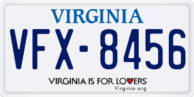VA license plate VFX8456