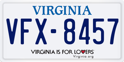 VA license plate VFX8457