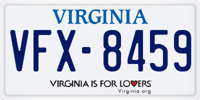VA license plate VFX8459