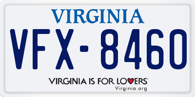VA license plate VFX8460