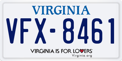 VA license plate VFX8461
