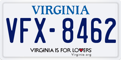 VA license plate VFX8462