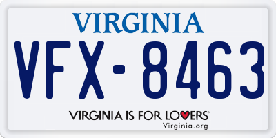 VA license plate VFX8463