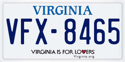 VA license plate VFX8465